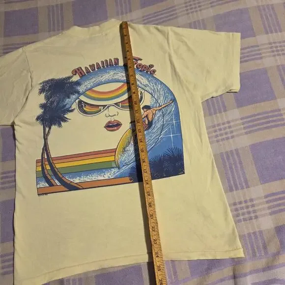VTG 80s Hawaiian Tropic Sun Surfing Tanning Hobie Surf T Shirt USA Size M 1982 - Picture 9 of 9